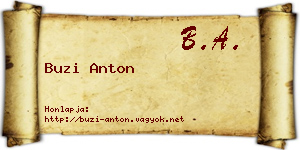 Buzi Anton névjegykártya